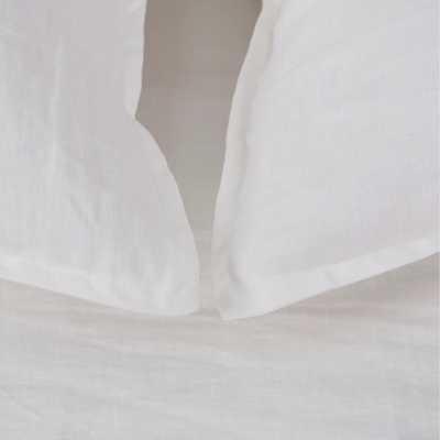 100% Flax Linen Quilt Cover Set - White