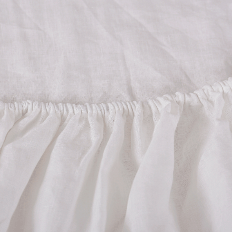 100% Flax Linen Sheet Set - White